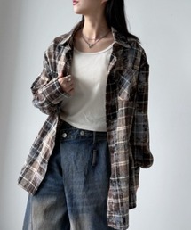 VACANCY（ヴァカンシー）の「ケミカルウォッシュチェック柄オーバーシャツ/ユニセックス（シャツ/ブラウス）」