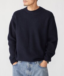 SHIPS: 〈手洗い可能〉7ゲージ ブラッシュド クルーネック プルオーバー