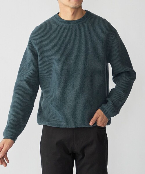 SHIPS(シップス)の「SHIPS: 〈手洗い可能〉7ゲージ ブラッシュド クルーネック プルオーバー(Tシャツ/カットソー・メンズ・ケリーグリーン/ネイビー/ライトグレー/ベージュ系・SMALL/MEDIUM/LARGE/X-LARGE)」の4枚目の写真