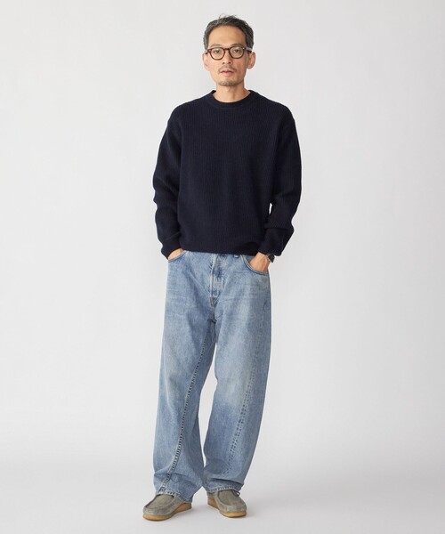 SHIPS(シップス)の「SHIPS: 〈手洗い可能〉7ゲージ ブラッシュド クルーネック プルオーバー(Tシャツ/カットソー・メンズ・ケリーグリーン/ネイビー/ライトグレー/ベージュ系・SMALL/MEDIUM/LARGE/X-LARGE)」の7枚目の写真