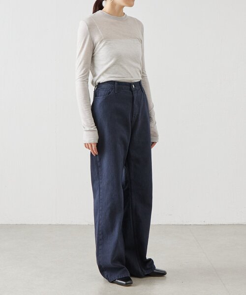 BEARDSLEY（ビアズリー）の「《LEVAR》裾フレアジーンズ（ダークネイビー）（デニムパンツ・レディース・ネイビー・MEDIUM）」の9枚目の写真