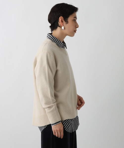 studio CLIP（スタディオクリップ）の「《ウタオ》AQUA Vネックプルオーバー（ニット/セーター・レディース・ライトブラウン/グレー/ライトベージュ・LARGE/MEDIUM）」の16枚目の写真