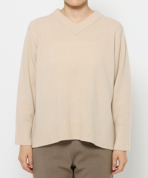 studio CLIP（スタディオクリップ）の「《ウタオ》AQUA Vネックプルオーバー（ニット/セーター・レディース・ライトブラウン/グレー/ライトベージュ・LARGE/MEDIUM）」の20枚目の写真