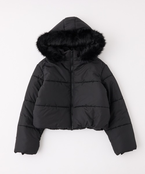 one after another NICE CLAUP(ワンアフターアナザーナイスクラップ)の「【今すぐお届け可能!】フード付きショートフェイクダウンジャケット(ダウンジャケット/コート・レディース・ピンク/ブラック/アイボリー/サックスブルー・FREE)」の16枚目の写真