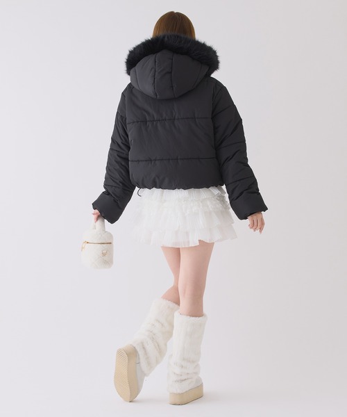 one after another NICE CLAUP(ワンアフターアナザーナイスクラップ)の「【今すぐお届け可能!】フード付きショートフェイクダウンジャケット(ダウンジャケット/コート・レディース・ピンク/ブラック/アイボリー/サックスブルー・FREE)」の18枚目の写真