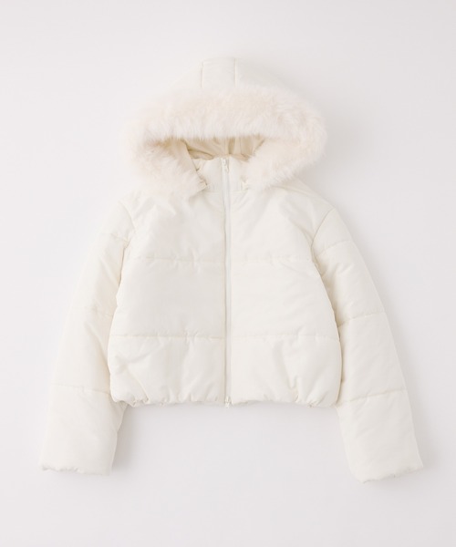 セール】【今すぐお届け可能!】フード付きショートフェイクダウン