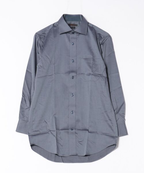 m.f.editorial(エムエフエディトリアル)の「ワイシャツ メンズ ストレッチ イージーアイロン 綿混 ワイドカラー 長袖 ビジネス ドレス NEWスタンダードフィット(ビジネスシャツ・メンズ・ネイビー・首回り39cm-裄丈84cm/首回り41cm-裄丈82cm/首回り41cm-裄丈86cm/首回り43cm-裄丈82cm/首回り39cm-裄丈80cm/首回り43cm-裄丈86cm)」の3枚目の写真