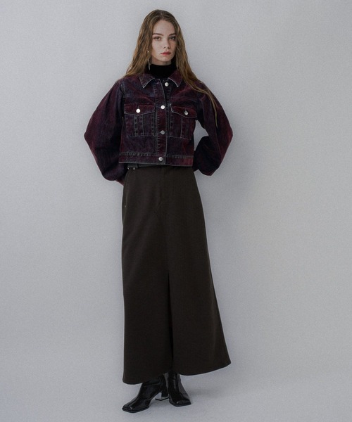 HARE(ハレ)の「フロッキーデニムジャケット(HARE)(デニムジャケット・レディース・ブラック/グレー/レッド・FREE)」の7枚目の写真