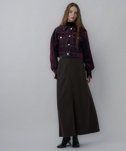 HARE(ハレ)の「フロッキーデニムジャケット(HARE)(デニムジャケット・レディース・ブラック/グレー/レッド・FREE)」の8枚目の写真