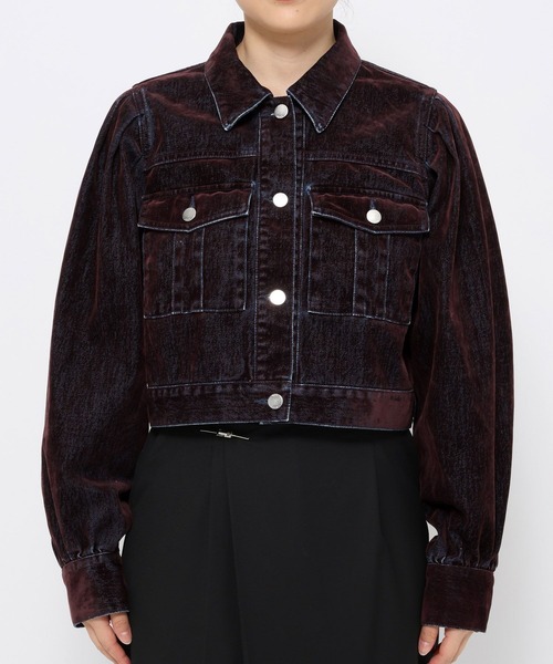 HARE(ハレ)の「フロッキーデニムジャケット(HARE)(デニムジャケット・レディース・ブラック/グレー/レッド・FREE)」の22枚目の写真