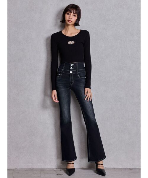 GYDA（ジェイダ）の「【ZOZO限定カラーあり】GD bijou MOLD ニットトップス（ニット/セーター・レディース・ブラウン/その他1/その他2/オフホワイト/ブラック/ネイビー/ピンク・FREE）」の21枚目の写真