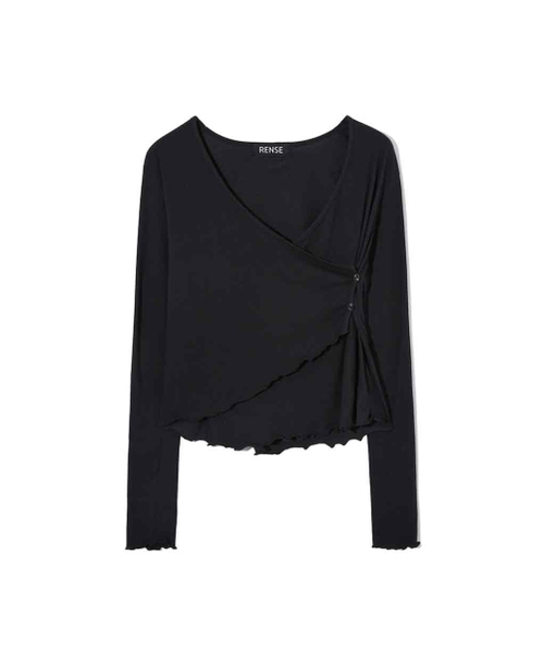 RENSE(レンセ)の「V-wrap Button Long Sleeve Black(Tシャツ/カットソー・レディース・その他・OS)」の4枚目の写真