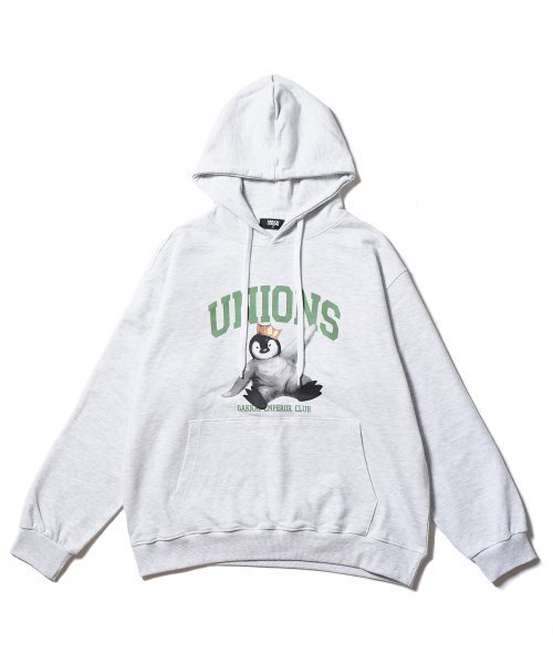 GAKKAI UNIONS（ガッカイユニオンズ）の「エンペラークラブ フードパーカー ホワイトメランジ（パーカー・レディース・その他・MEDIUM/LARGE）」の2枚目の写真