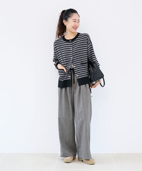 le.coeur blanc（ルクールブラン）の「ヘリンボーンベロアリボンパンツ（その他パンツ・レディース・グレー系その他/ブラウン系その他2・36/38）」の6枚目の写真