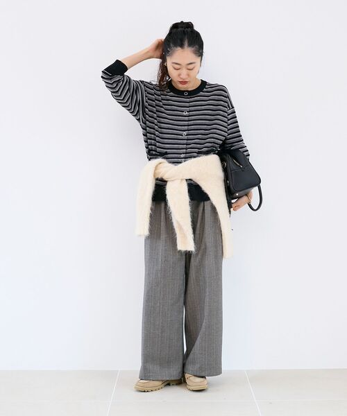 le.coeur blanc（ルクールブラン）の「ヘリンボーンベロアリボンパンツ（その他パンツ・レディース・グレー系その他/ブラウン系その他2・36/38）」の7枚目の写真