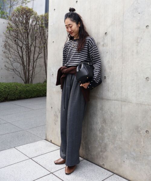 le.coeur blanc（ルクールブラン）の「ヘリンボーンベロアリボンパンツ（その他パンツ・レディース・グレー系その他/ブラウン系その他2・36/38）」の12枚目の写真