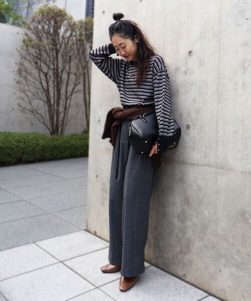 le.coeur blanc（ルクールブラン）の「ヘリンボーンベロアリボンパンツ（その他パンツ・レディース・グレー系その他/ブラウン系その他2・36/38）」の13枚目の写真