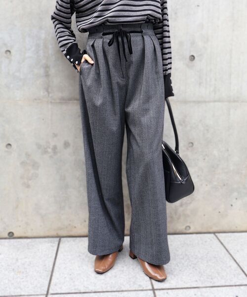 le.coeur blanc（ルクールブラン）の「ヘリンボーンベロアリボンパンツ（その他パンツ・レディース・グレー系その他/ブラウン系その他2・36/38）」の14枚目の写真