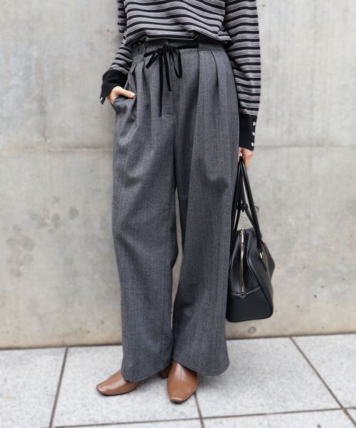 le.coeur blanc（ルクールブラン）の「ヘリンボーンベロアリボンパンツ（その他パンツ・レディース・グレー系その他/ブラウン系その他2・36/38）」の16枚目の写真