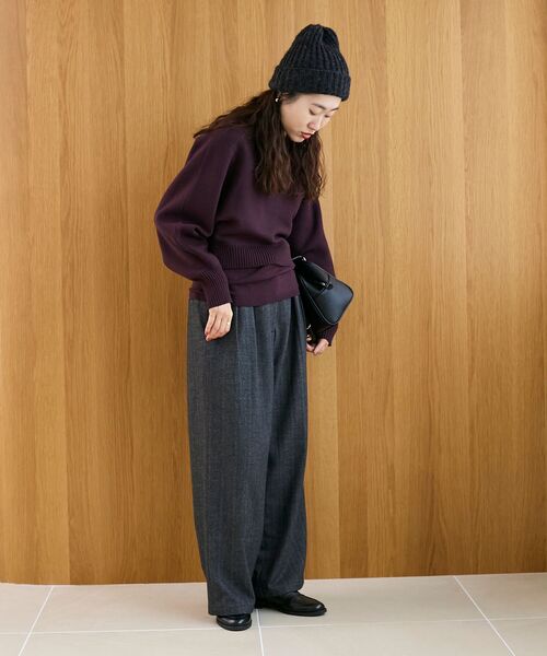 le.coeur blanc（ルクールブラン）の「ヘリンボーンベロアリボンパンツ（その他パンツ・レディース・グレー系その他/ブラウン系その他2・36/38）」の21枚目の写真