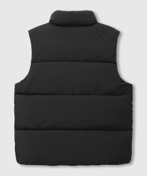 2WAY OVERFIT VOLUME TASLAN PUFFER PADDING VEST [BLACK]（ダウン