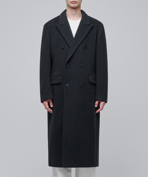 MUSINSA STANDARD(ムシンサスタンダード)の「カシミアブレンドパパショルダーダブルロングコート【ネイビー】(チェスターコート・メンズ・その他・MEDIUM/LARGE/X-LARGE/XX-LARGE)」の4枚目の写真