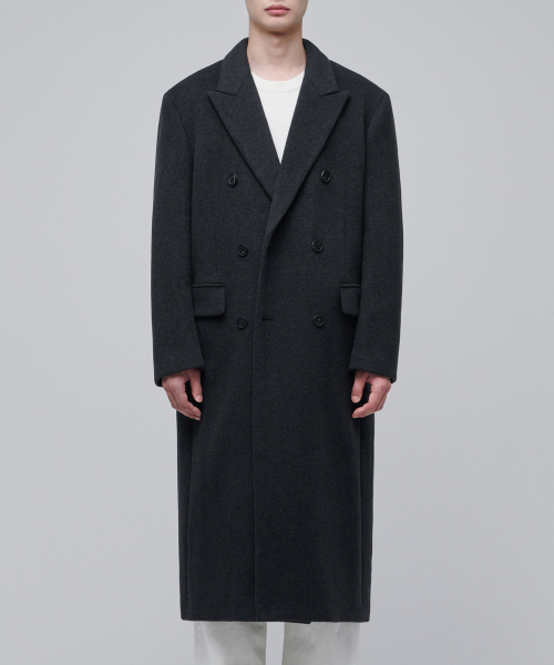 MUSINSA STANDARD(ムシンサスタンダード)の「カシミアブレンドパパショルダーダブルロングコート【ネイビー】(チェスターコート・メンズ・その他・MEDIUM/LARGE/X-LARGE/XX-LARGE)」の5枚目の写真