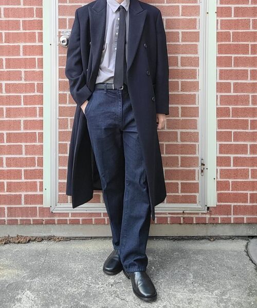 MUSINSA STANDARD(ムシンサスタンダード)の「カシミアブレンドパパショルダーダブルロングコート【ネイビー】(チェスターコート・メンズ・その他・MEDIUM/LARGE/X-LARGE/XX-LARGE)」の13枚目の写真
