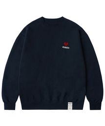 [UNISEX]ハートボード刺繍マンツーマン_ネイビー