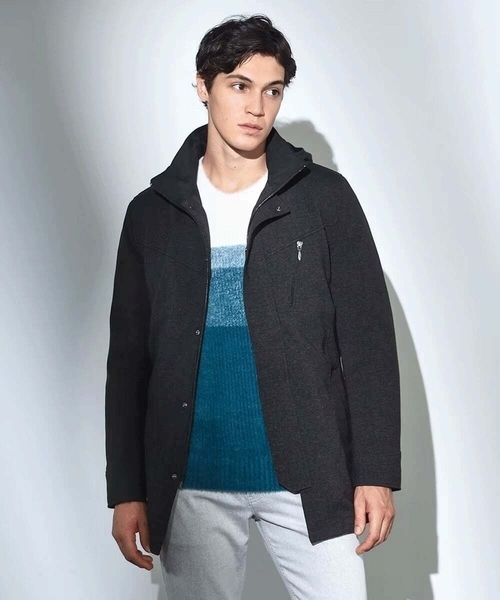 MK MICHEL KLEIN HOMME （エムケーミッシェルクランオム）の「【４サイズ展開/中綿ライナー付/３WAY】フード付きコート /TECEASY（モッズコート・メンズ・ネイビー/ボルドー/ダークグリーン・48/51/46）」の3枚目の写真