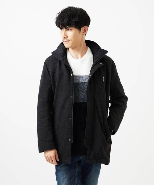 MK MICHEL KLEIN HOMME （エムケーミッシェルクランオム）の「【４サイズ展開/中綿ライナー付/３WAY】フード付きコート /TECEASY（モッズコート・メンズ・ネイビー/ボルドー/ダークグリーン・48/51/46）」の2枚目の写真