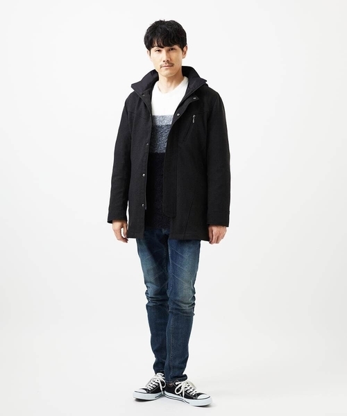 MK MICHEL KLEIN HOMME （エムケーミッシェルクランオム）の「【４サイズ展開/中綿ライナー付/３WAY】フード付きコート /TECEASY（モッズコート・メンズ・ネイビー/ボルドー/ダークグリーン・48/51/46）」の4枚目の写真