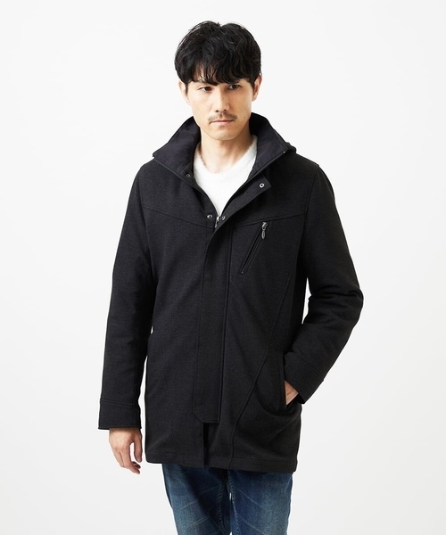 MK MICHEL KLEIN HOMME （エムケーミッシェルクランオム）の「【４サイズ展開/中綿ライナー付/３WAY】フード付きコート /TECEASY（モッズコート・メンズ・ネイビー/ボルドー/ダークグリーン・48/51/46）」の6枚目の写真