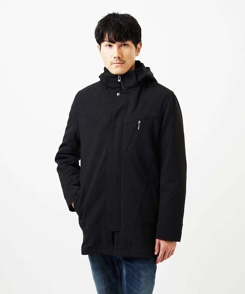 MK MICHEL KLEIN HOMME （エムケーミッシェルクランオム）の「【４サイズ展開/中綿ライナー付/３WAY】フード付きコート /TECEASY（モッズコート・メンズ・ネイビー/ボルドー/ダークグリーン・48/51/46）」の8枚目の写真