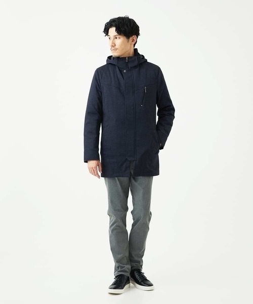 MK MICHEL KLEIN HOMME （エムケーミッシェルクランオム）の「【４サイズ展開/中綿ライナー付/３WAY】フード付きコート /TECEASY（モッズコート・メンズ・ネイビー/ボルドー/ダークグリーン・48/51/46）」の15枚目の写真