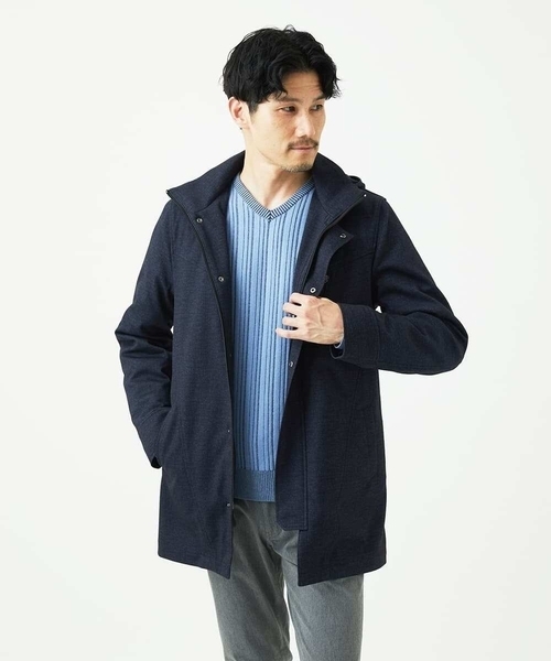 MK MICHEL KLEIN HOMME （エムケーミッシェルクランオム）の「【４サイズ展開/中綿ライナー付/３WAY】フード付きコート /TECEASY（モッズコート・メンズ・ネイビー/ボルドー/ダークグリーン・48/51/46）」の17枚目の写真
