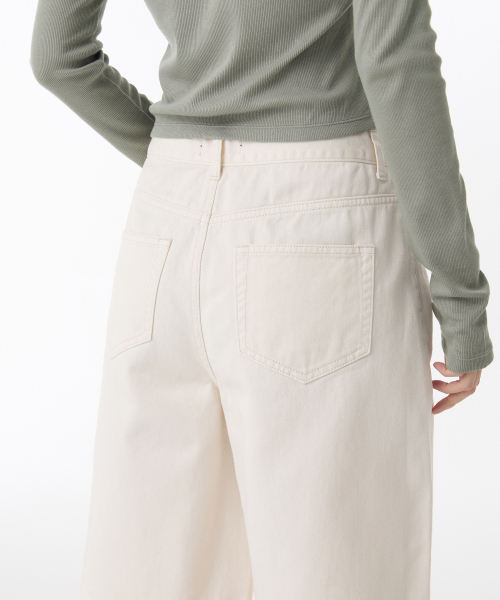 MUSINSA STANDARD WOMAN（ムシンサスタンダードウーマン）の「ウィメンズワイドデニムショーツ[クリーム]（デニムパンツ・レディース・その他・26/27/28/29/30/24/25）」の6枚目の写真