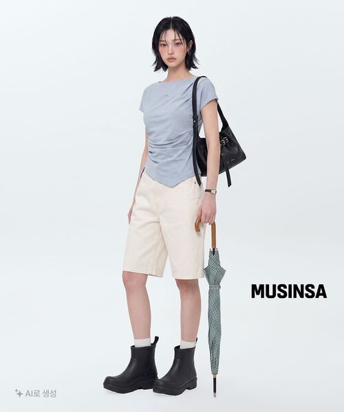 MUSINSA STANDARD WOMAN（ムシンサスタンダードウーマン）の「ウィメンズワイドデニムショーツ[クリーム]（デニムパンツ・レディース・その他・26/27/28/29/30/24/25）」の8枚目の写真