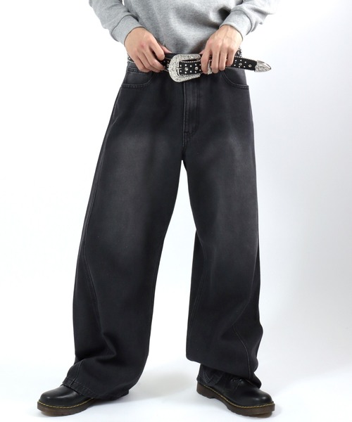 Salong hameu（サロン ハミュー）の「カーブシルエット デニムパンツ メンズ レディース ユニセックス（デニムパンツ・メンズ・ブルー系その他/グレー系その他/ブラウン系その他/ブラック系その他・S/M/L/LL）」の2枚目の写真