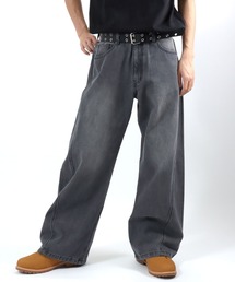 Salong hameu | カーブシルエット デニムパンツ メンズ レディース ユニセックス(デニムパンツ)