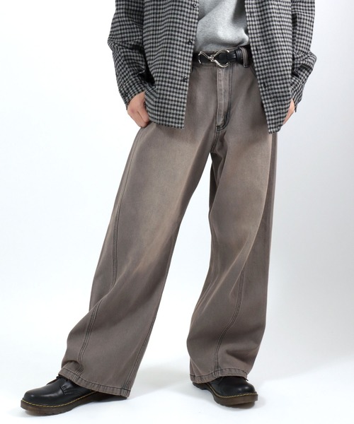 Salong hameu（サロン ハミュー）の「カーブシルエット デニムパンツ メンズ レディース ユニセックス（デニムパンツ・メンズ・ブルー系その他/グレー系その他/ブラウン系その他/ブラック系その他・S/M/L/LL）」の3枚目の写真