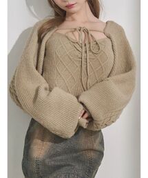 ケーブルニットアンサンブル