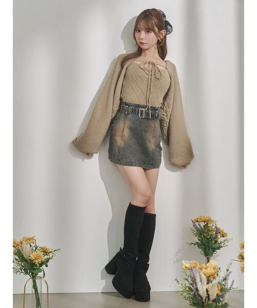 EATME（イートミー）の「ケーブルニットアンサンブル（ニット/セーター・レディース・ベージュ/オフホワイト/グレー・FREE）」の14枚目の写真