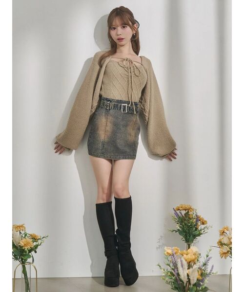 EATME（イートミー）の「ケーブルニットアンサンブル（ニット/セーター・レディース・ベージュ/オフホワイト/グレー・FREE）」の15枚目の写真