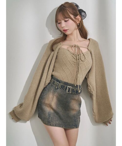 EATME（イートミー）の「ケーブルニットアンサンブル（ニット/セーター・レディース・ベージュ/オフホワイト/グレー・FREE）」の16枚目の写真