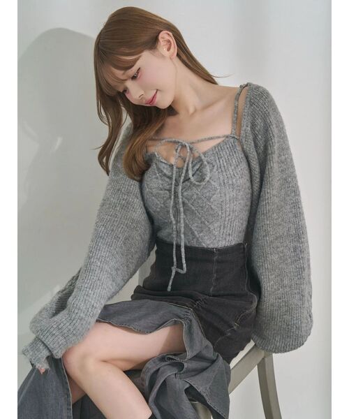 EATME（イートミー）の「ケーブルニットアンサンブル（ニット/セーター・レディース・ベージュ/オフホワイト/グレー・FREE）」の17枚目の写真