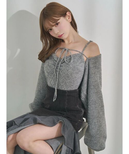 EATME（イートミー）の「ケーブルニットアンサンブル（ニット/セーター・レディース・ベージュ/オフホワイト/グレー・FREE）」の18枚目の写真