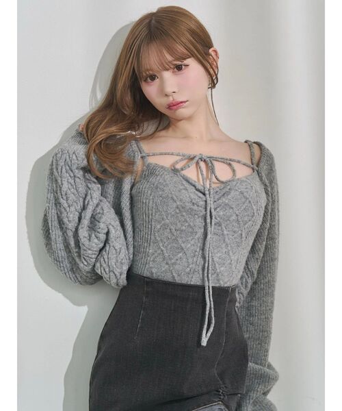 EATME（イートミー）の「ケーブルニットアンサンブル（ニット/セーター・レディース・ベージュ/オフホワイト/グレー・FREE）」の19枚目の写真