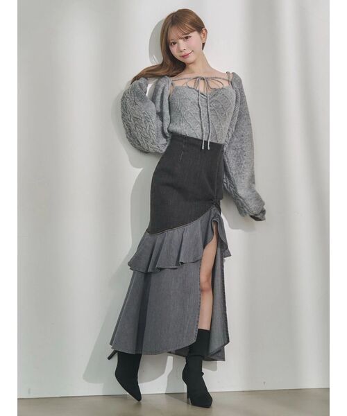 EATME（イートミー）の「ケーブルニットアンサンブル（ニット/セーター・レディース・ベージュ/オフホワイト/グレー・FREE）」の21枚目の写真