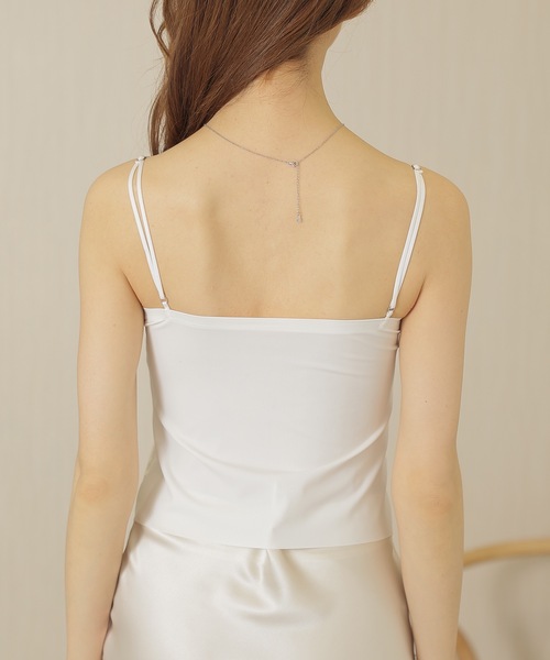 Lace Ladies(レースレディース)の「スパンコール ベルベット風 Vネック カップ付き キャミソール(キャミソール・レディース・ベージュ/アイボリー/ブラック・FREE)」の16枚目の写真